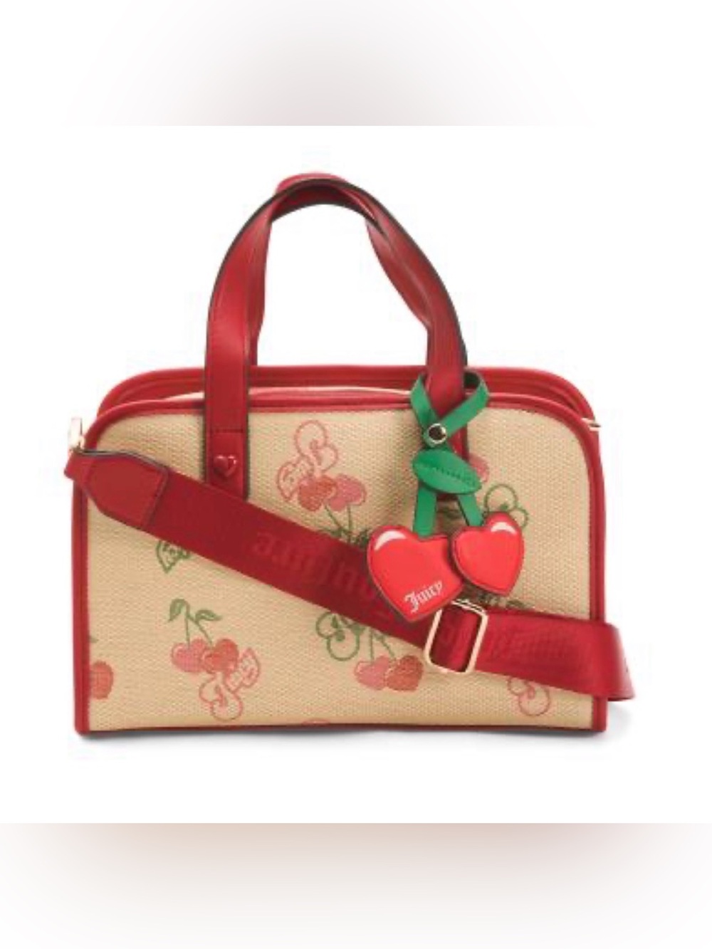 Juicy Couture Red & Green Cherry Charm Satchel - Picture 2 of 6